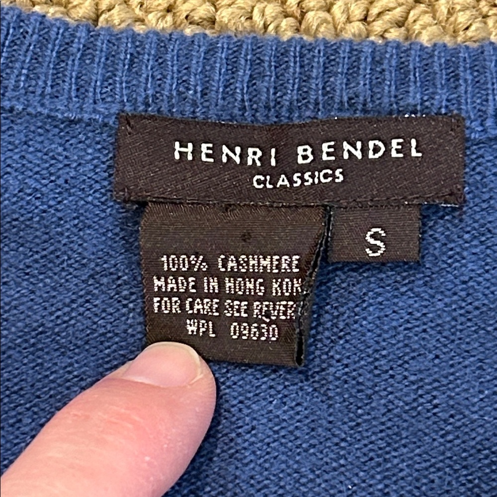 Henri Bendel Blue Cashmere Cardigan Sweater size Small Button Front - Picture 6 of 16